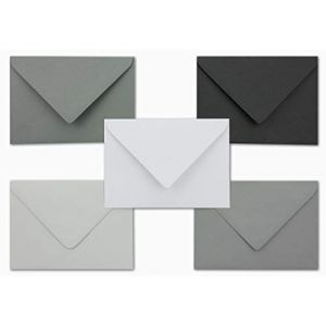 Lot de 20 enveloppes – DIN C6 – env. 11,4 x 16,2 cm – Le gris – 5 couleurs chacune 4 enveloppes – 120 g/m² – Série colorée (GUSTAV NEUSER GmbH, neuf)