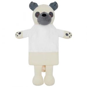 Bouillotte Eau Chaude avec Housse Peluche Animal, Bouillotte Rigolote Doudou Caoutchouc Naturel 1L ou 2L Hot Water Bottle Enfant Adulte Animaux (Carlin) (Get Trend., neuf)