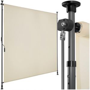 tectake® Store banne sans Perçage Vertical avec Manivelle, Multi-Fonction Store Vertical Enroulable Brise Soleil Brise Vue Jardin Brise Vue Balcon Opaque en Acier laqué époxy - Beige, 150 x 310 cm (TECTAKE FRANCE SAS, neuf)