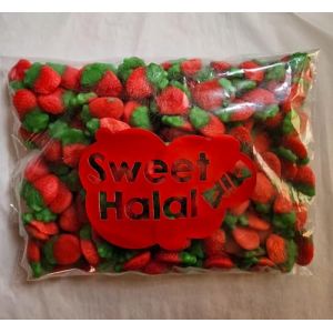 Bonbons FRAISES G&eacute;lifi&eacute;s LISSE Halal Assortis, Sachet 1kg, Multicolore lisse, Go&ucirc;t Fruits, 180 Pi&egrave;ces, Texture Lisse, Format Familial pour F&ecirc;te et Ev&egrave;nement (SWEET HALAL - BONBONS VEGAN, HALAL, SANS GLUTEN, neuf)