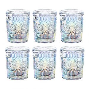 Joeyan Verres Iridescent &agrave; Eau Vintage Lot de 6-300ml Verres irise &agrave; Boire Color&eacute;s - Gobelets &agrave; Eau en Verre pour limonade,jus, lait, caf&eacute;, eau et cocktail (JianYan, neuf)
