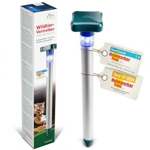 GARDIGO&reg; R&eacute;pulsif Animaux Sauvages avec Lumi&egrave;re LED Bleue | Repousse Efficacement Les Sangliers, Chevreuils avec Dispersion &agrave; 360&deg; | Id&eacute;al pour Les Cimeti&egrave;res, Jardins, Terrains de Sport, P&eacute;pini&egrave;res. (tevigo gmbh, neuf)