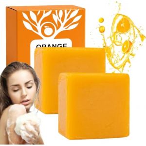 Savon Au Oranges Anti Tache,Savon Orange,Exfoliant,Naturel éclaircissant,Nettoyage En Profondeur Peau Lisse,Dissolvant De Taches Sombres Pour Le Visage Et Le Corps,Pour éclaircissant Hydratant (2) (FEIBAO&-Wu, neuf)