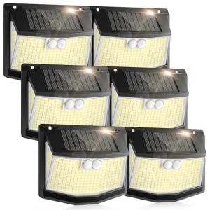 Lampe Solaire Exterieur Detecteur Mouvement: 248 LED Solaire Extérieur Projecteur avec Détecteur de Mouvement 3 Modes 270° Eclairage Lumiere Sécurité sans Fil IP65 Etanche pour Jardin Garage Lot de 6 (ZCEU-001, neuf)