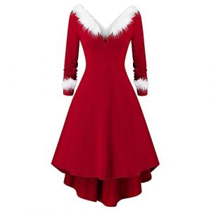 Robe de No&euml;l pour Femme Flocon de Neige Robe Reine des Neiges Noel Vintage Ann&eacute;es 50s 60s Audrey Hepburn Robes de Soir&eacute;e Cocktail Mariage F&ecirc;te D&eacute;guisement de P&egrave;re No&euml;l Adulte (g-Red, XXL) (BAULMD（90% Big Promotion Without Discount Code ）, neuf)