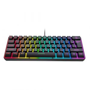 Tosuny Clavier de Jeu M&eacute;canique 60% Mini Clavier Filaire USB 61 Touches avec R&eacute;tro&eacute;clairage RVB, &eacute;changeable &agrave; Chaud, Touches Compl&egrave;tes sans Conflit, Double Langue Russe (Black) (Tosuny, neuf)