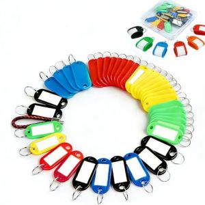 60 Pi&egrave;ces Porte Clef PE,Attache Porte Cl&eacute; en Plastique Flexible,&Eacute;tiquettes Cl&eacute;s avec Keychain,5 Couleurs,en Quantit&eacute;s Al&eacute;atoires (5.7x2.2cm) (Lancen-EU, neuf)