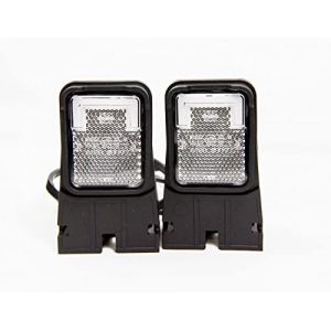 Web Truck Feu de gabarit avant blanc, feu de gabarit LED version n&eacute;on, avec catadioptre blanc et support remorque, camion, voiture, l'ampoule 12V 24V 2 x pi&egrave;ces (WEB TRUCK, neuf)