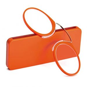 KoKoBin Lentilles de lecture unisexes Aide visuelle compacte Mini Nose Clip Lunettes de lecture sans branches Antid&eacute;rapantes Aide &agrave; la lecture - Toujours &agrave; port&eacute;e de main (orange, 3, diopters) (Hime Tech, neuf)
