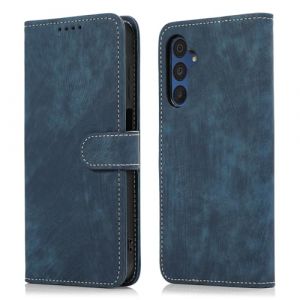 MIKULLE Coque pour Samsung Galaxy A15 4G / 5G 6.5 Pouces,Housse en Cuir Premium PU Pochette de Flip Portefeuille Case Magn&eacute;tique Antichoc Protection Etui &agrave; Rabat - Bleu (EU-MIKULLE, neuf)