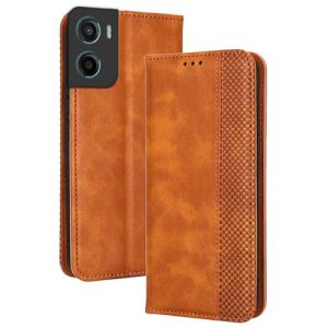 RankOne &Eacute;tui Portefeuille pour Motorola Moto g05 / Motorola Moto E15 (6.67" inches), &Eacute;tui en Cuir &Agrave; Rabat Magn&eacute;tique avec Fentes pour Cartes Marron (Rankone, neuf)