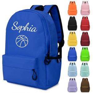 G&eacute;n&eacute;rique Sac a Dos Enfant Personnalis&eacute; Prenom, Cartables D'&eacute;cole Fille & Garcon pour Ecole Primaire Secondaire Lyc&eacute;e, Brod&eacute; Toile Sac &agrave; Dos Enfant Personnalisable (Bleu Fonc&eacute;, Grand) (JMSJ, neuf)