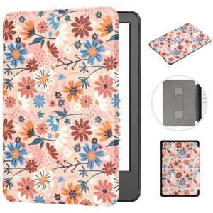 MOKASE Étui pour 6" Kindle Paperwhite 5/6/7ème Génération 2012,2013,2015,2016 (Modèle: EY21/DP75SDI), Cuir Synthétique Rigide Housse avec Dragonne pour Kindle Paperwhite 6 Pouces, Matisse Daisy (MOKASE, neuf)