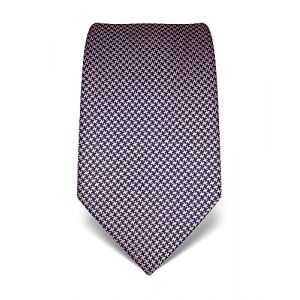 Vincenzo Boretti Cravate homme, pure soie, haute densité de tissage, anti-tâches, anti-salissures, hydrofuge, longue, accessoire pour la chemise et costume - motif pied-de-poule bleu foncé/rose (Greems-Fashion, neuf)