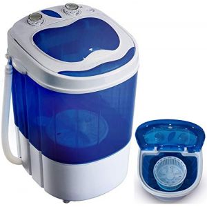 Mini machine à laver avec essoreuse | jusqu'à 3 kg | Machine à laver de voyage | Camping Mobile | Toploader | (1 chambre) (Enstore France, neuf)