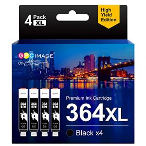 GPC Image Compatible Cartouches d'encre Remplacement pour HP 364 XL pour Photosmart 5510 5520 5522 5520 6520 B8550 7510 7520 5524 6510 5515 B109a B110a Officejet 4620 4622 Deskjet 3070A (Noir, 4-Pack) (MIDOLIA, neuf)