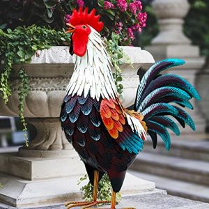 chisheen Décoration de Coq en métal, décorations de Poulet, Statues de Jardin en Plein air, Sculpture de Poulet en métal pour Jardin, terrasse, Cuisine, décoration et décoration de pelouse (AKF Store EU, neuf)