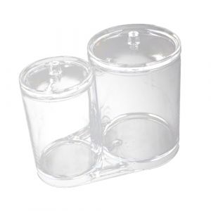 ERINGOGO Boîte de Rangement Transparent pour Coton Tiges et Disques Démaquillants avec Couvercle Grand Volume et Portable pour Salle de Bain et Voyage (Jehmal, neuf)