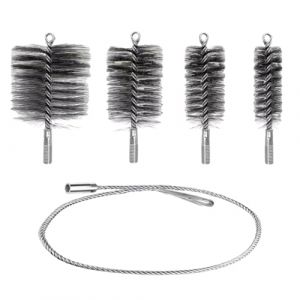 PRITOK Lot de 5 brosses pour tuyau de po&ecirc;le : brosse pour chaudi&egrave;re, brosse en fil d'acier robuste pour le nettoyage des tuyaux et l'&eacute;limination de la rouille (30 mm/50 mm/80 mm/150 mm) (GREENFOODERAN TRADING LTD, neuf)