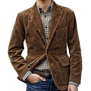 G&eacute;n&eacute;rique Veste en Velours C&ocirc;tel&eacute; pour Homme Automne Hiver Blazer de Costume pour Homme Veste &Eacute;l&eacute;gante &Eacute;paisse Et Chaude Blouson de Sport Confortable Manteau Disco Vintage d'hiver (lay-aians, neuf)