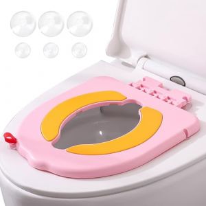 auvstar Si&egrave;ge de Toilette pour B&eacute;b&eacute;,Adaptateur wc pour Enfant,Base &agrave; Ventouse Si&egrave;ge de Toilette de Voyage pour Enfants,Antid&eacute;rapant,Souple et Portable Enfant WC R&eacute;ducteur (Rose) (BOOYUU, neuf)