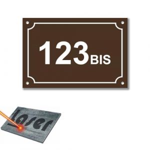 Plaque gravée pour numéro de rue autocollante 15x10cm personnalisée Marron (my-goodprice, neuf)