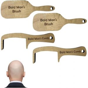 Peigne pour homme chauve, peigne à effiler en bois, brosse et peigne pour homme chauve, cadeau amusant pour homme, amis, famille (Vnuey, neuf)