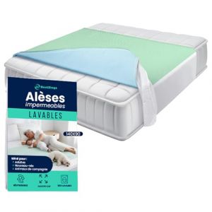 BESTZINGS Al&egrave;se Lit Adulte B&eacute;b&eacute; Protection Matelas Imperm&eacute;able Lavable Pipi Stop Tapis &agrave; Langer Jetable Al&egrave;se avec ailettes Protection Lit Absorbante 140x90 Pack 1 (MULTITIENDA SAN ROQUE SL, neuf)