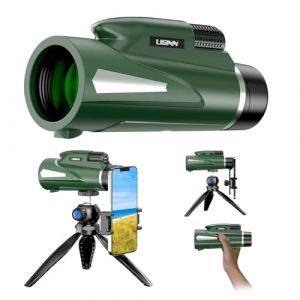 AiMeiteng Monocular, T&eacute;lescope monoculaire 12X50,Telescope Monocular, Monoculaire HD avec Trepied pour Smartphone pour l'Observation des Oiseaux Concerts Chasse (Vert) (AiMeiteng, neuf)