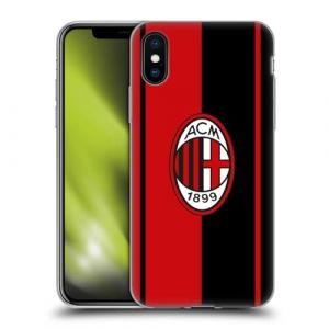 Head Case Designs sous Licence Officielle AC Milan Rouge Et Noir Crête Coque en Gel [Protection de Qualité Militaire] Compatible avec Apple iPhone X/iPhone XS (eCell, neuf)