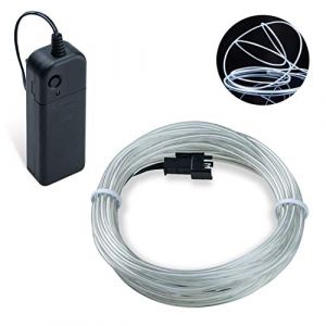 COVVY Néon lumineux stroboscopique électroluminescent super lumineux à piles EL câble EL fil fil pour robe cosplay festival Halloween fête de Noël carnaval décoration (BLUEMANGO, neuf)