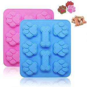 2 PCS Moules à Gâteau en Silicone, Patte de Chien et os en Moule Silicone Facile à Démouler, Moule de Cuisson en Silicone pour Chocolat, Bonbons, Gelée, Friandises pour Chien (HIGONEED, neuf)