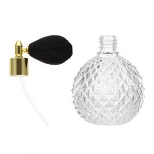 Homoyoyo Flacon de Parfum 100Ml Vaporisateur Vintage Rechargeable Portable Verre 1 Pièce Fournitures de Voyage avec Poire à Air (S Wisdom HF, neuf)