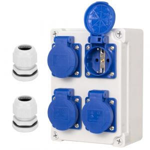 CHENGPI Distributeur D'alimentation Mural,R&eacute;partiteur de Courant Mural, Indice D'&eacute;tanch&eacute;it&eacute; IP54, Distributeur de Courant de Chantier,Prise Tableau &eacute;lectrique Avec Couvercle de Protectionp (Shenzhenshibaisiqidiankejiyouxiangongsi, neuf)