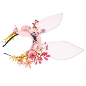 Healifty Serre-t&ecirc;te Oreilles de Lapin Bandeau de F&ecirc;te Accessoire de D&eacute;guisement avec Fleurs (Madonna Tied, neuf)