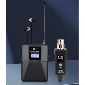 Oceanlend Système intra-auriculaire sans fil, audio haute fidélité UHF, 20 canaux sélectionnables, système IEM personnel pour studio, guitare, performance en direct, 20 à 20 kHz in-Ear Monitor Stéréo (Oceanialend, neuf)