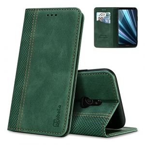 AKABEILA Étui pour Sony Xperia 1 IV en cuir PU à rabat avec fermeture magnétique, béquille et emplacements pour cartes - Vert (AKABEILA, neuf)