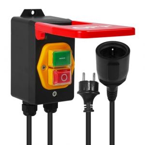 Interrupteur &agrave; bouton-poussoir 220 V 16 A, interrupteur marche/arr&ecirc;t monophas&eacute;, interrupteur de s&eacute;curit&eacute; 16 A avec prise, interrupteur de secours, interrupteur d'arr&ecirc;t, prise EU (Boaby, neuf)