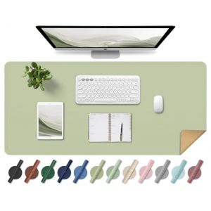 BLESWIN Tapis de Bureau en Cuir, Tapis de Souris Large et Antid&eacute;rapant, Tapis Protecteur de Bureau Imperm&eacute;able, Tapis de Bureau pour L'&eacute;criture, Tapis Buvard de Bureau D&eacute;coratif (Matcha, 80x40CM) (YoursTrust-EU, neuf)