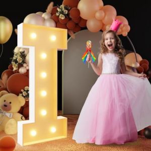 Lettre I g&eacute;ante lumineuse &agrave; DEL de 120 cm, panneau lumineux en mosa&iuml;que pour chapiteau, lettres LED pour Saint-Valentin, anniversaire, No&euml;l, Nouvel An (VerveVoyageStore, neuf)