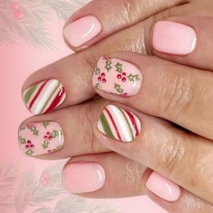 Lot de 24 sabots de No&euml;l Unguis Art avec rayures roses Cerf des Glace Plan Polystyr&egrave;ne Frauduleux Sabots pour f&ecirc;tes de vacances F&ecirc;te de No&euml;l Sabots artificiels (yanguoliushengjiaju, neuf)