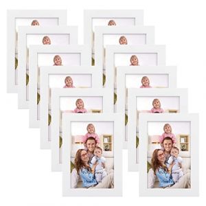 Giftgarden Lot de 12 Cadre Photo 10x15 cm Blanc, Cadre Multi Photo Moderne avec Verre pour Affichage Mural ou de Table (Gift_Garden, neuf)