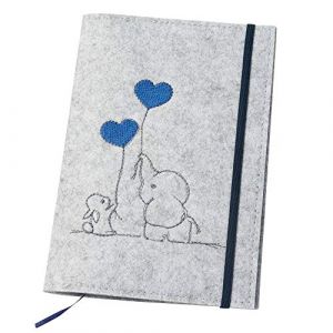 Luxdag Pochette pour carnet de santé, avec bande élastique, en feutre, couleur et broderie au choix, organiseur pour carnet d’examen et de vaccination d’enfant, cadeau pour futurs mamans et bébés (luxdag, neuf)