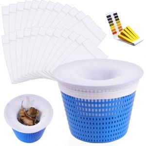 AQhui Chaussette Skimmer Piscine 24 Pièces, Chaussettes Filtre Piscine Réutilisable, Net Skim Nylon Élastique Filtration Fine, Filet Skimmer S'applique à Panier Skimmer, Prefiltre (MEIYUAN SARL, neuf)