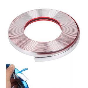 Juttzzei Bande Chrome Voiture, 20mm x 5m Chrome Bande de Garniture Voiture, Baguette Adhesive Chromée Surclassée pour Voiture Carrosserie Fenêtre Décoration Extérieure(Argent) (Juttzzei, neuf)