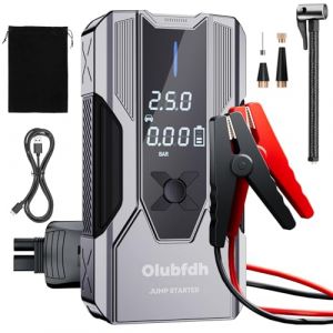 Booster Batterie Voiture 4000A, Démarreur de Voiture 12V (Jusqu'à 7L Gas/5.5L Diesel), Booster Batterie avec Compresseur 150PSI, 26800mAh 65W Charge Rapide Jump Starter Démarreur avec LED (changjunkeji, neuf)