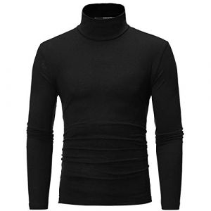 Veste À Fermeture Éclair Homme sous Pull Thermique Chaud Sport Haut Basique Coupe Fashion Sweatshirt Mode Décontractée Col Roulé pour Hommes Hiver (ChaoWenMao, neuf)