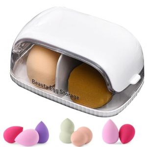 Étui pour éponge de maquillage – Boîte de rangement pour œufs de beauté | Boîte de protection pour houppette à poudre | Boîte de rangement multifonctionnelle pour éponges de maquillage et œufs de (wudbace, neuf)