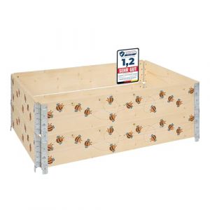 Garronda Cadre Potager en Bois imprimé 120x80x20 cm – Bac de Jardin pour Plantes, Fleurs, Fruits et légumes, Caisse de Rangement en Bois avec Motif décoratif GD-0075 (Abeille, 2 pcs) (Hisert, neuf)