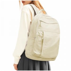 HYC00 Sac à Dos Femme Sac à Dos Scolaire Fille Collège Ado Sac Ecole Sac à Dos Scolaire Lycée Sac à Dos Unisexe Loisir Backpack Sac à Dos Ordinateur Portable 15.6 Pouces Femme sac à Dos Voyage,Beige (SUNMOP, neuf)